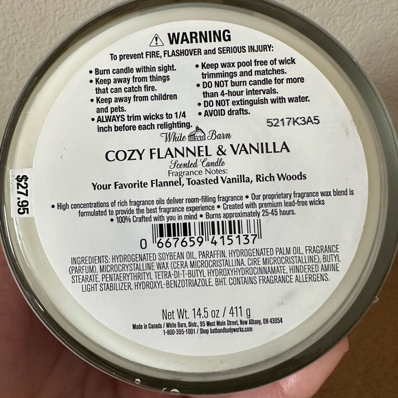 X2 bath and body works COZY FLANNEL & VANILLA 3 wick Candles NEW - Picture 3 of 3